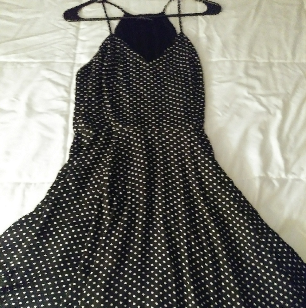 Black and white polka dot dress by Express